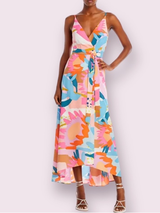 Anthropologie Dresses & Skirts - Anthropologie Hutch Leah Wrap Maxi Dress Abstract Floral Size M
